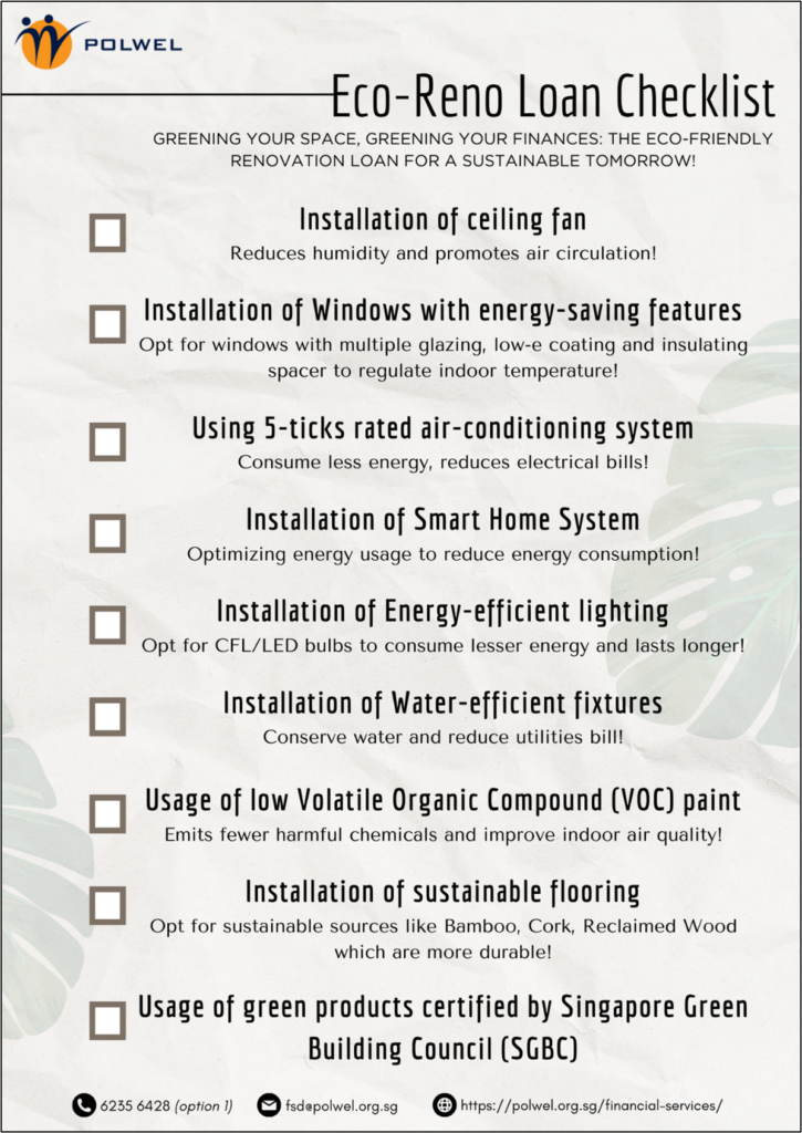 Eco-Reno Loan Checklist | POLWEL Co-operative Society Limited